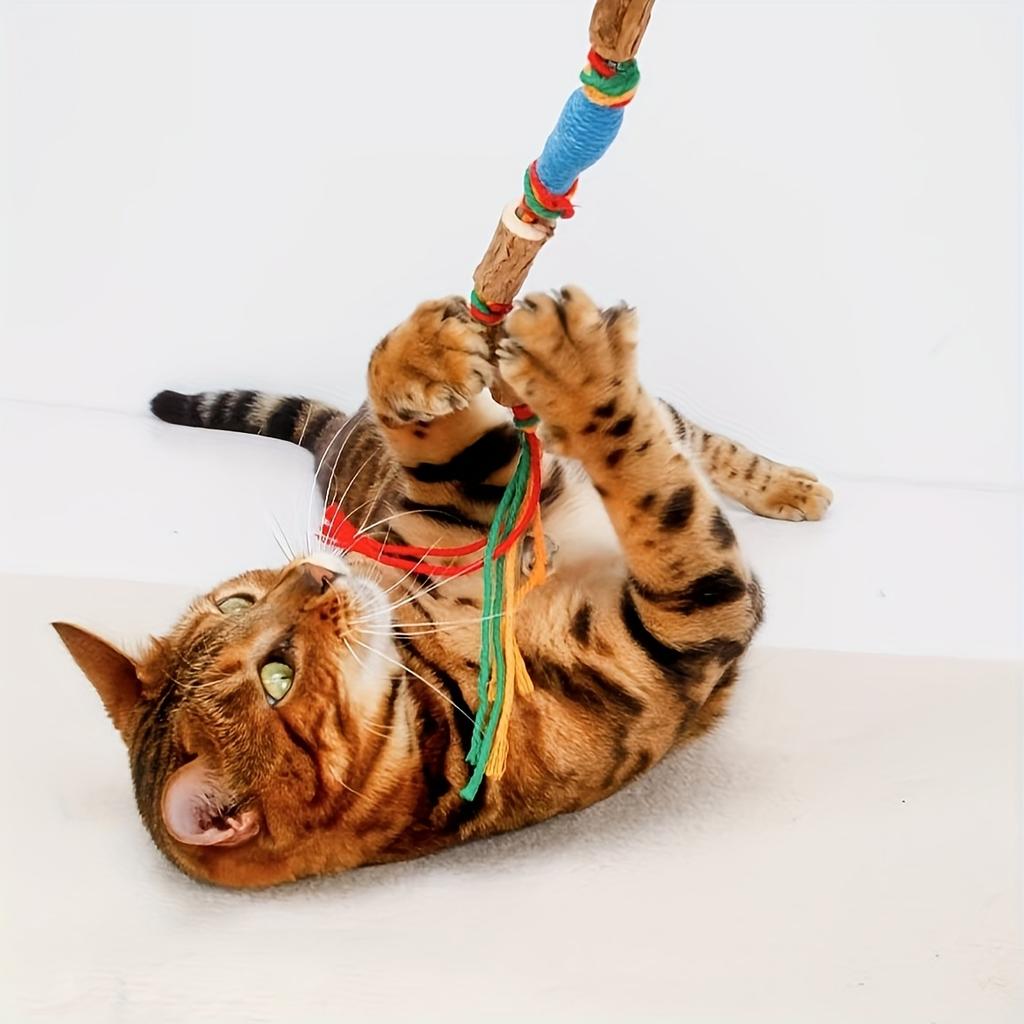 2 Stück Spielzeug, das Katzen zum Spielen anregt - Ein natürliches Katzenspielzeug aus Seil, zum Kauen und zur Zahnpflege