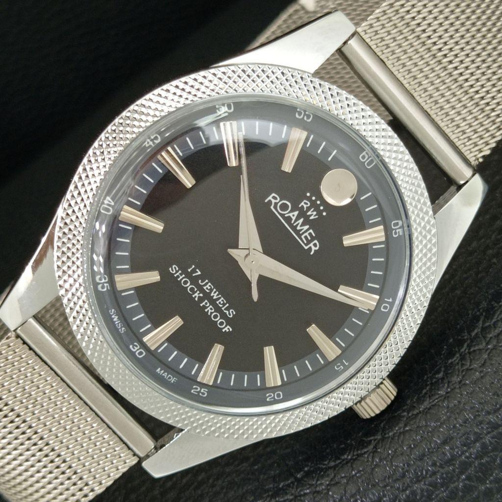 

SWISS VINTAGE HAND-WINDING MENS REFURBISHED BLACK COLOR DIAL WATCH a707173-1