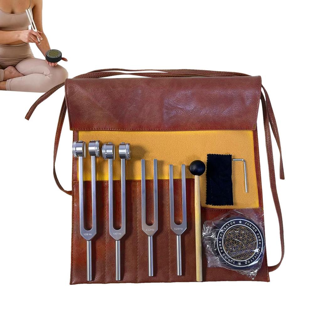 Tuning Fork Tools Frequency Tuning Forks With Activator 128HZ 136.1HZ 256HZ 384HZ Soothing Percussion Tuner Tools For Inner