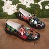 Fashion Block Heel Printed Single Shoes Autumn New Round Toe Deep Mouth Metal Chain Platform Non-slip Wear-resistant Pumps