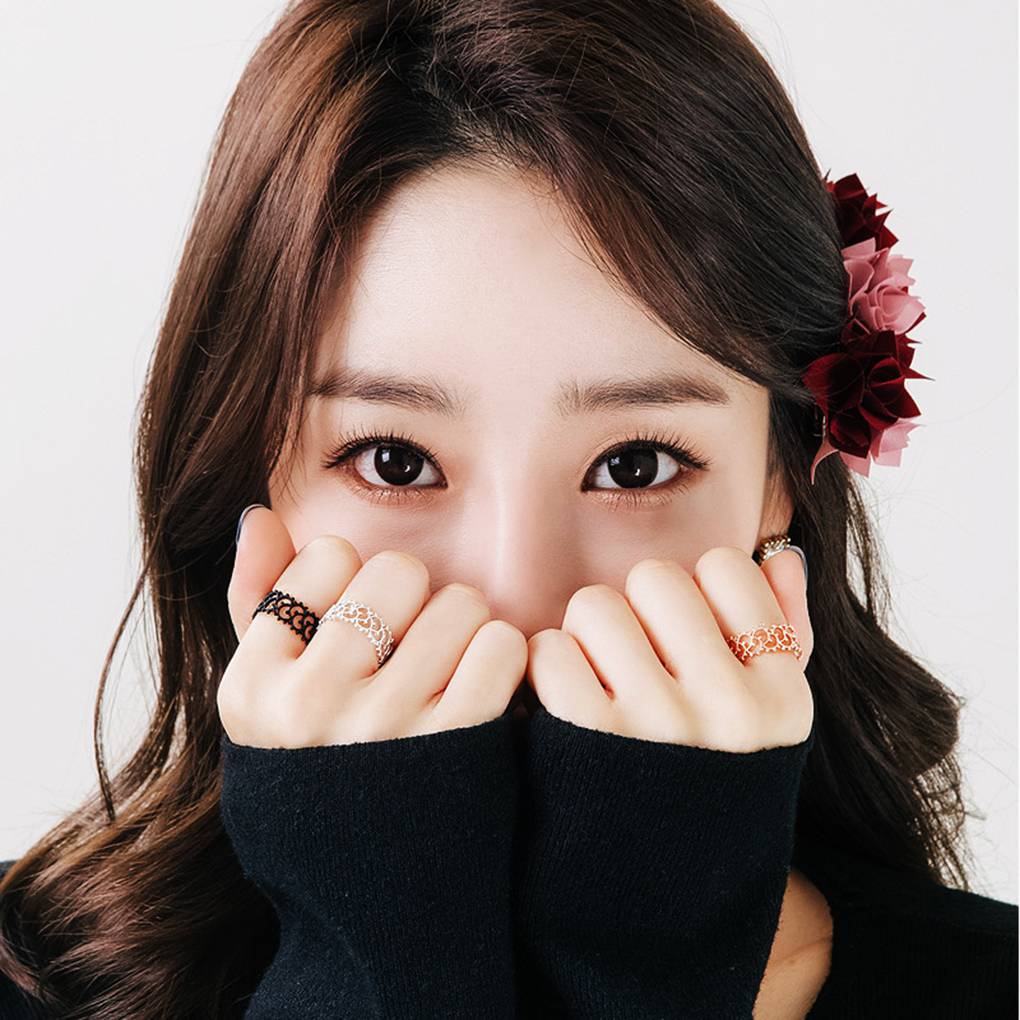 Lovely Women Hollow Flower Rings Cute Copper Girl Adjustable Rings Prom Wedding Night Party Jewelry