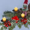 Iron Christmas Candlestick Holder Poinsettia Design Elegant Tabletop Decor Vintage Desktop Adornment Wedding Ceremony Xmas Table