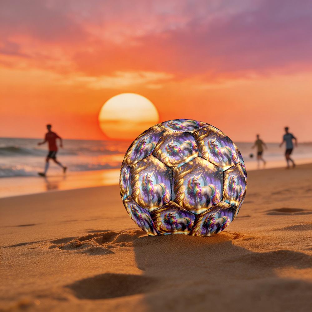 1pc Unicorn Forest Theme Soccer Ball Football, Size 5, Lightweight PVC, Outdoor Training Soccer Ball,Gift c65150