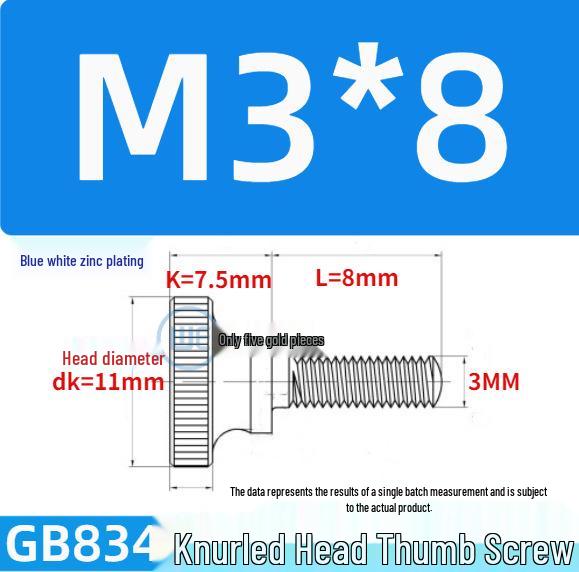 GB834 High Head Knurled Hand-Tightening Screw with Large Toothed Round Head