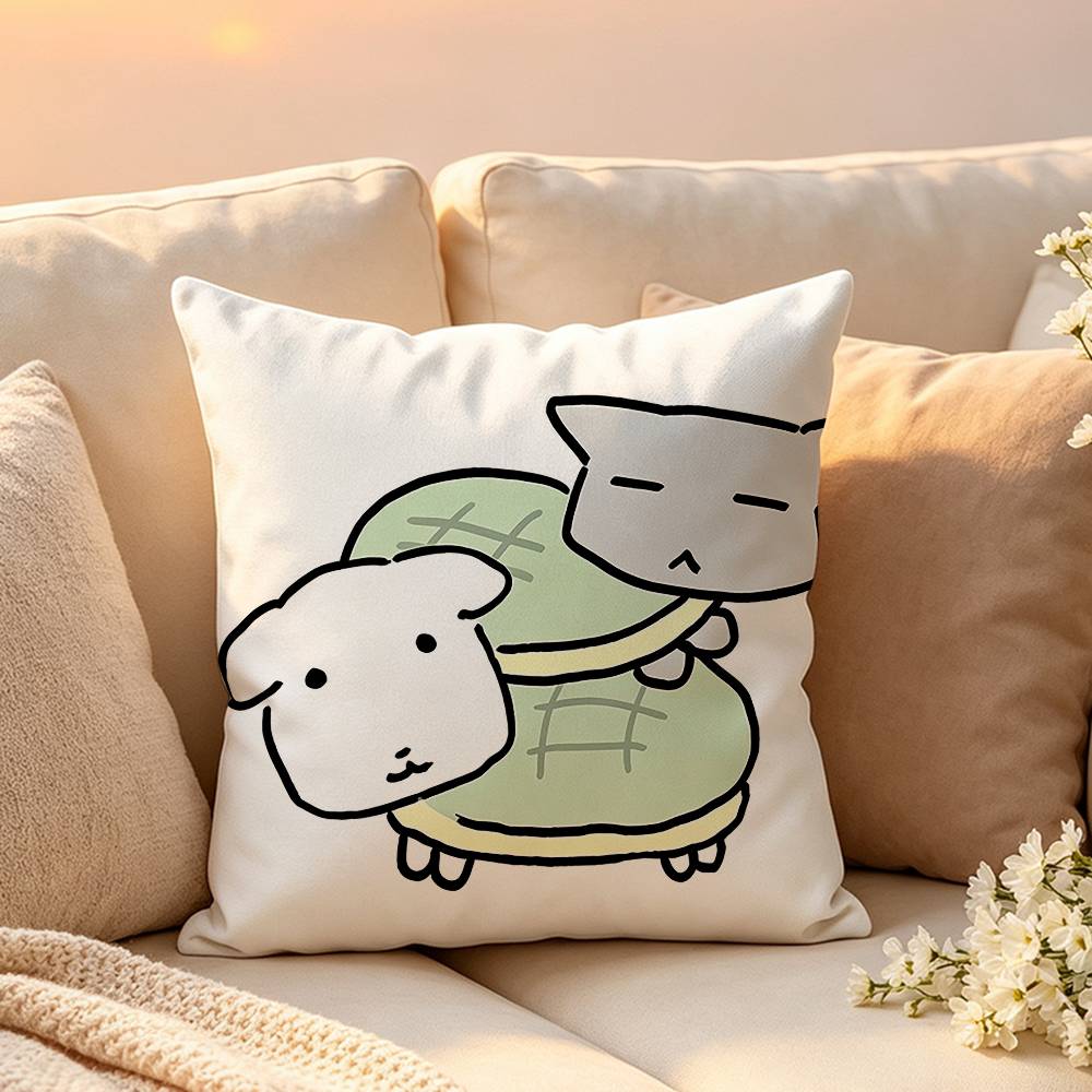 Kawaii Gganadi Dog Pillow Case Pattern Printed Pillowcase For Living Room Sofa Cushion Cover