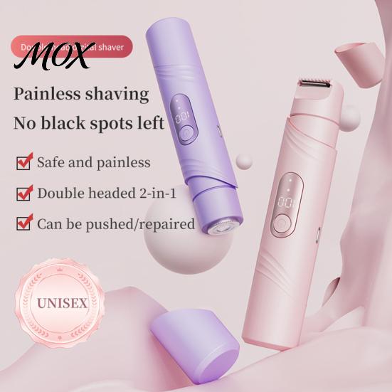 Wet Dry Electric Epilator Women Dual-Head Shaver, Rechargeable IPX7 Waterproof Bikini Trimmer, Razor Hair Removal for Face Body Underarms Legs Trimmer