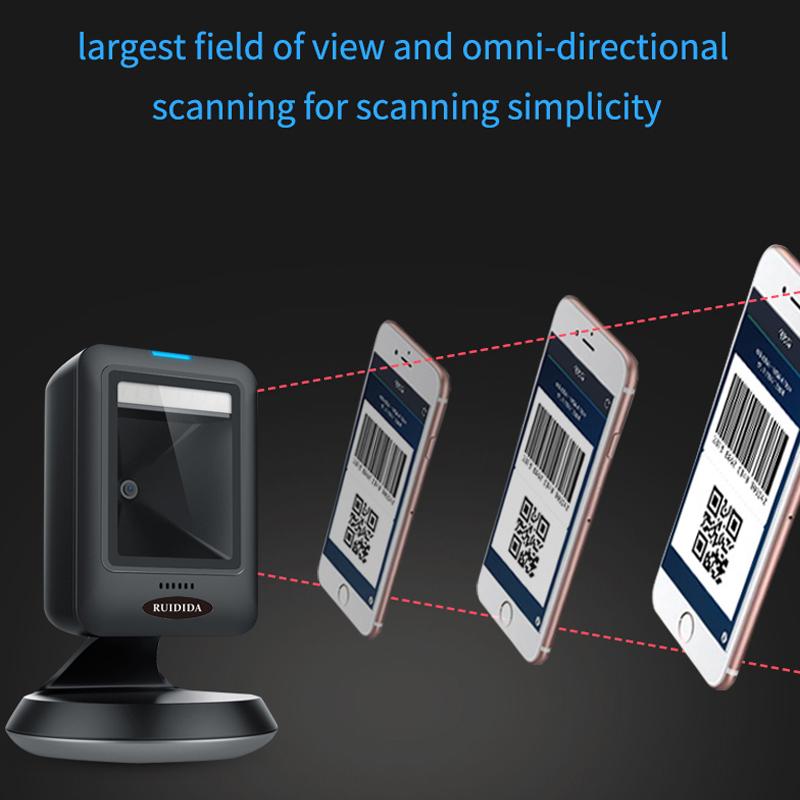 1D 2D Platform Scanner 2D Handfree Barcode 2D Scanner Desktop Barcode Reader Wired USB  Scanner QR Code PDF417 Code