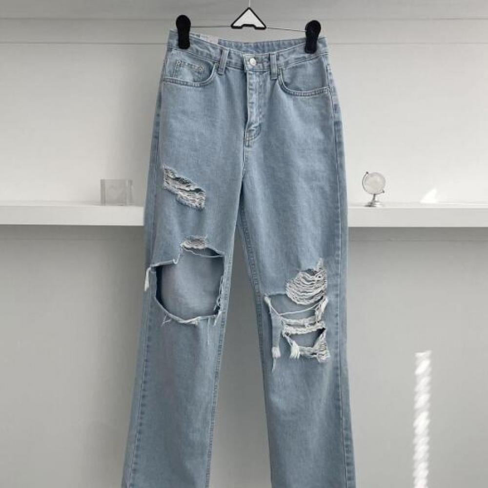 New Arrivals Open Run Women Casual Washed Jeans With Pockets