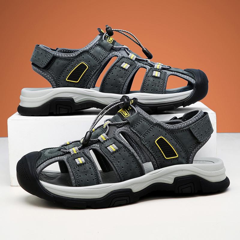 Summer Men's Beach Sandals Lightweight Anti-Slip Soft Soled Slippers Outdoor Quick-Dry Casual Shoes Fashion Roman Shoes