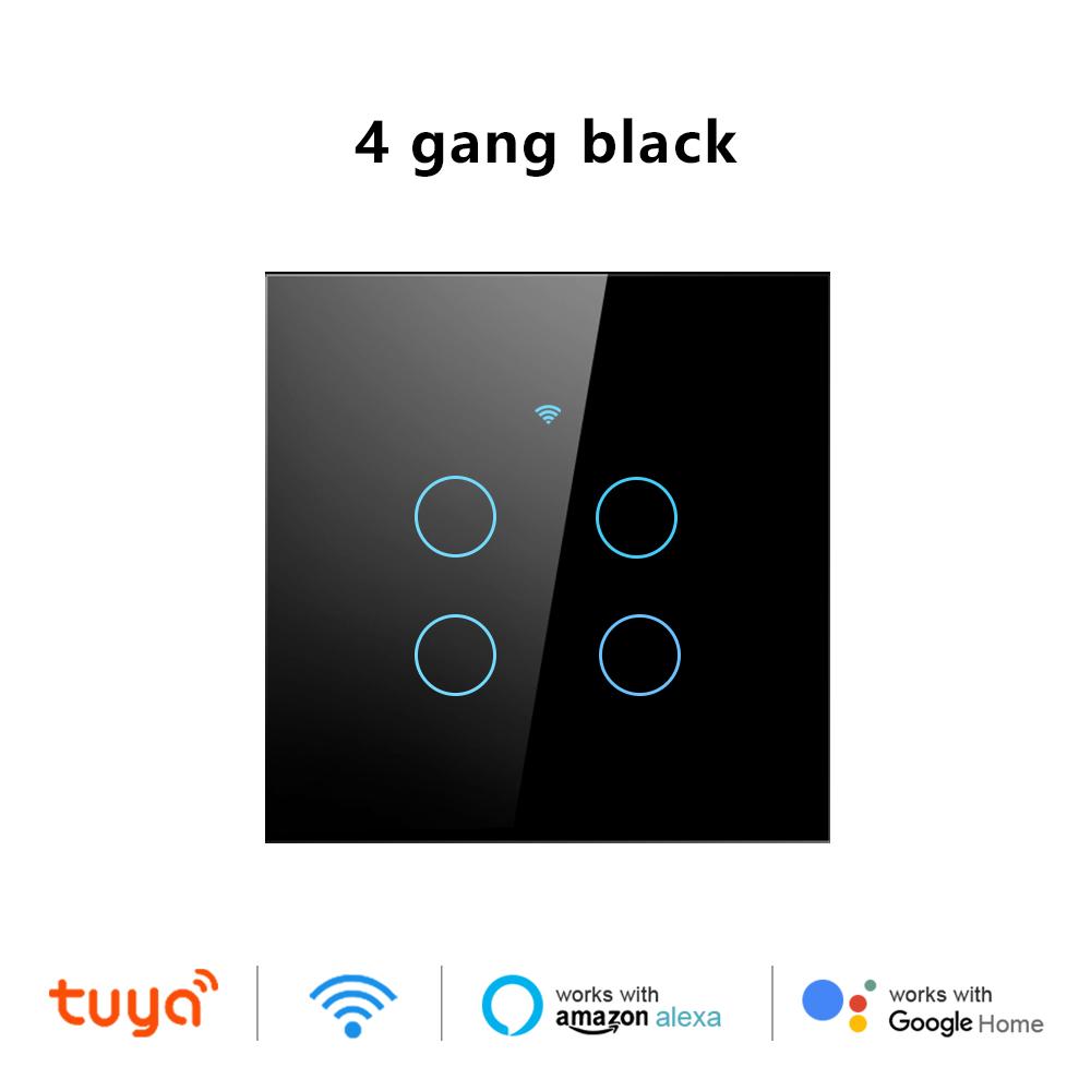 EU/US Smart Switch Alexa RF433 No Neutral Tuya Control Works With Google 1/2/3 Gang Smart Life Home Light WiFi Touch Switches
