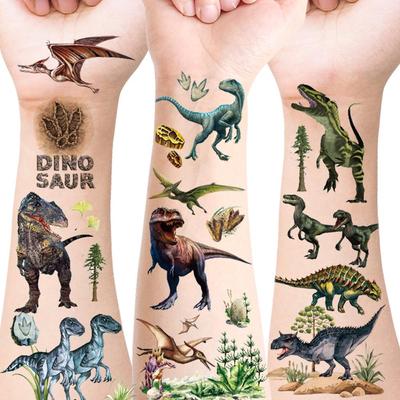 Stickers de Tatouage Étanche Dinosaure Tyrannosaurus Rex pour Enfants - Décalcomanies Longue Durée pour Visage et Bras