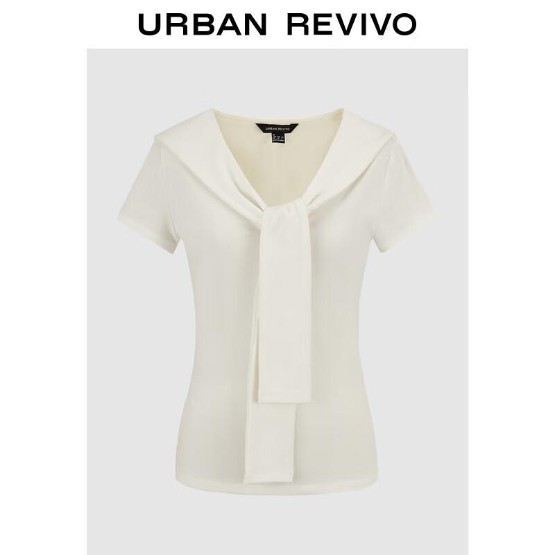 UR Women s 2025 Autumn Slim-fit Shawl-Style V-Neck Short Sleeve T-Shirt L
