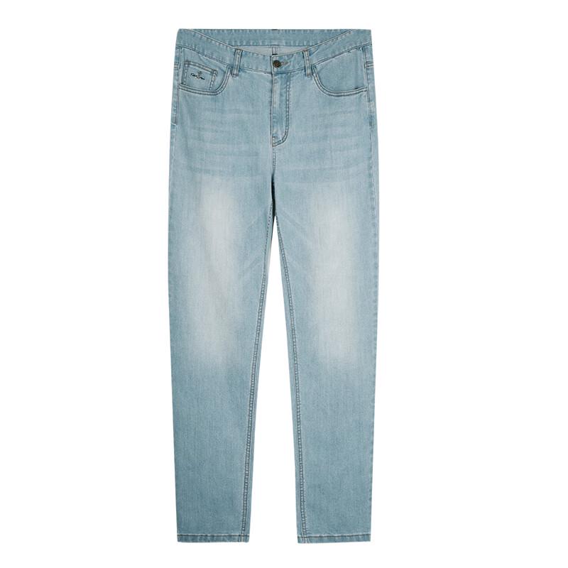 Herren Straight Fit gewaschene Jeans