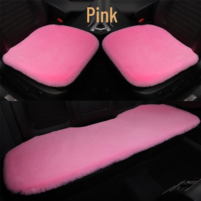 Rabbit Plush Winter Car Seat Cushion - Thick, Warm, No-Backrest, Universal Three-Piece Set