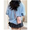 Korean Style Phone Crossbody Bag Trendy Textured Shoulder Purse for Women
