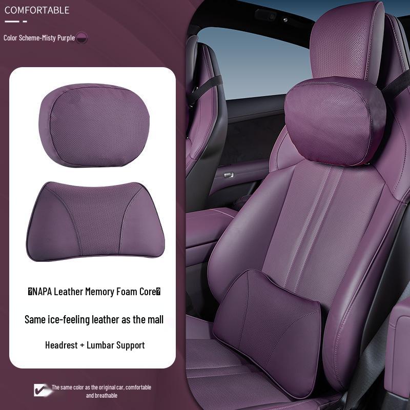 Xiaomi SU7/Ultra/YU7 Magnetic Headrest Neck & Lumbar Support Leather Cushion