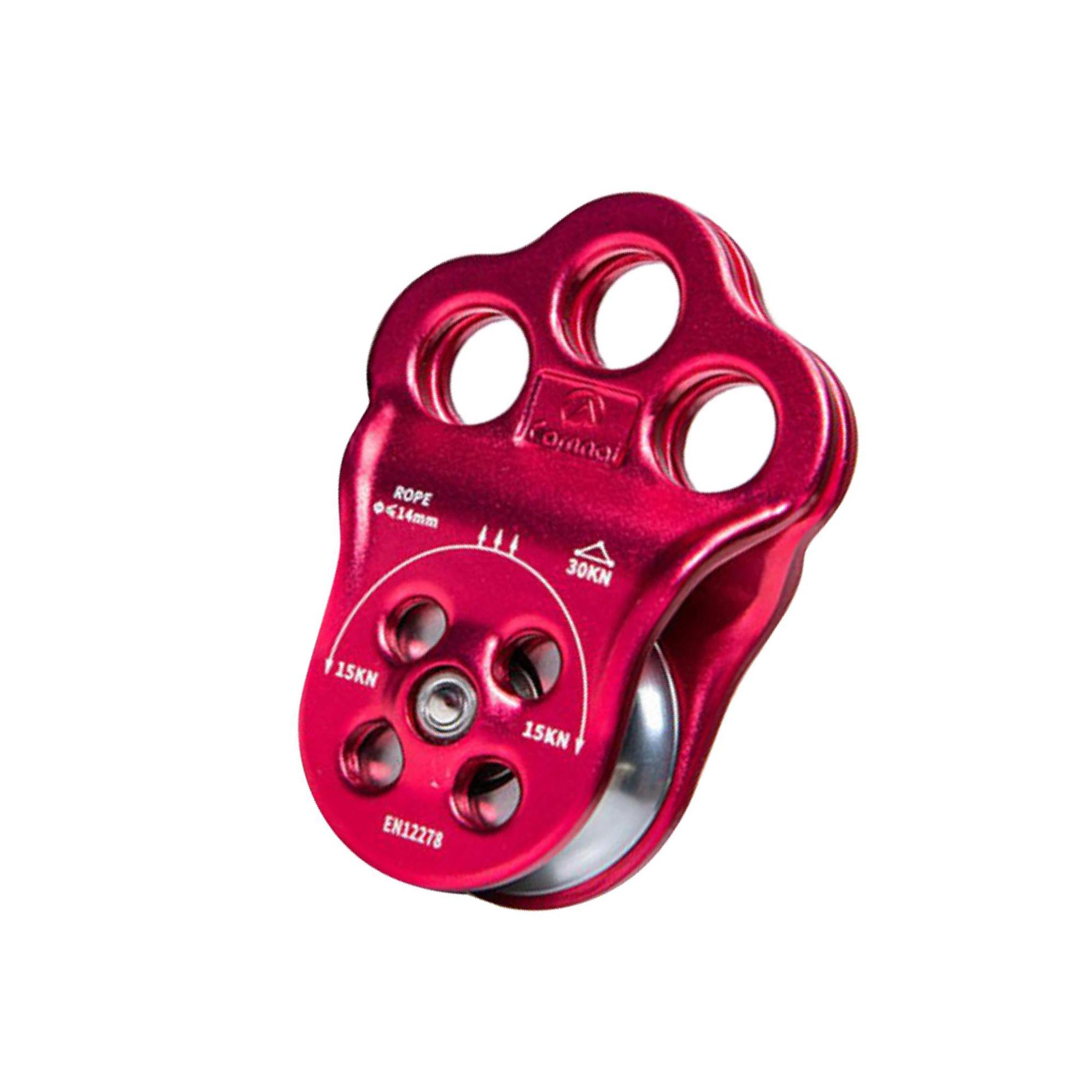 

30KN Triple Attachment Climbing Hitch Pulley Fixed Side for 13mm Rope Red