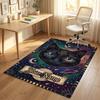 Cosmic Cat Theme Soft Crystal Velvet Rug Custom Name & Text Print Non Slip Floor Rug for Bedroom Living Room