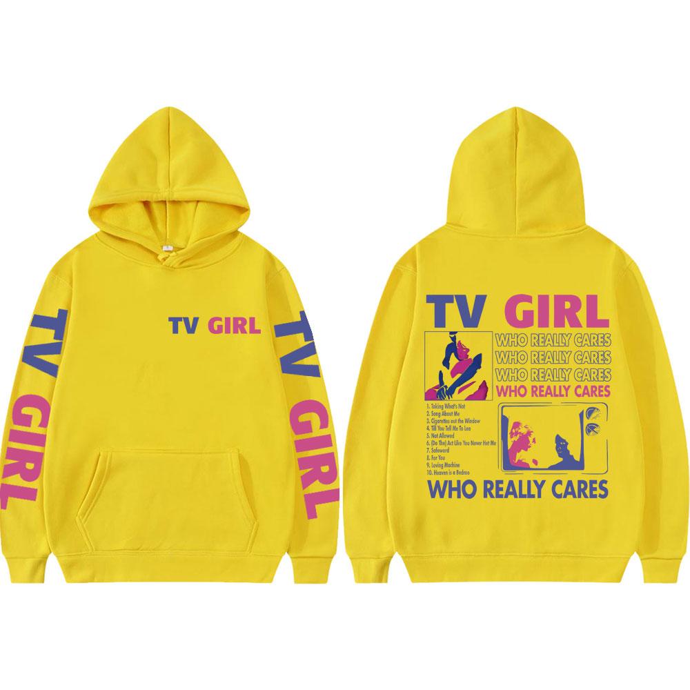 Pop Band TV Girl Who Really Cares Album Print  Hoodies Rock Hooded Sweatshirts Men Women Clothing Y2k Fashion Pullovers