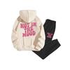 Unisex American Style Velvet Hoodie Set with Letter Print