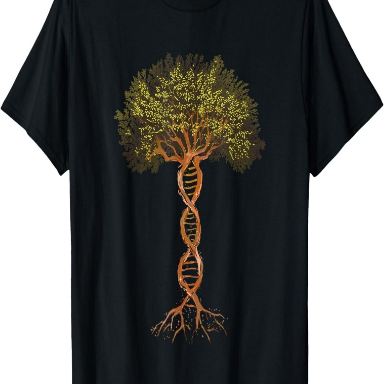 DNA Tree Funny Life Genetics Earth Day Plant A Tree Humor T-Shirt S чёрный