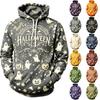 Men's Casual Long Sleeve Hoodie with Halloween Print