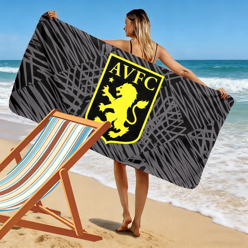 Asciugamano da Spiaggia con Stampa Aston Villa F.C., Asciugamano Grande Morbido ad Asciugatura Rapida per Spiaggia Campeggio Nuoto