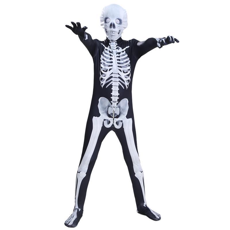Spoof Skeleton Jumpsuit: Halloween Cosplay & Parent-Child Party Costume