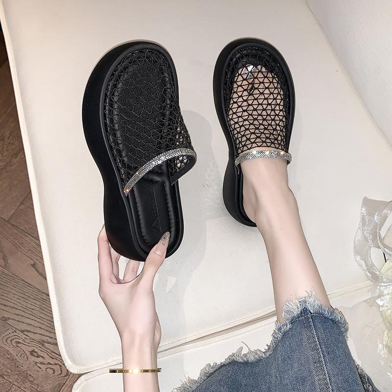 

Baotou slippers women s summer outer wear 2025 new versatile skirt heightening beach cool slippers 35
