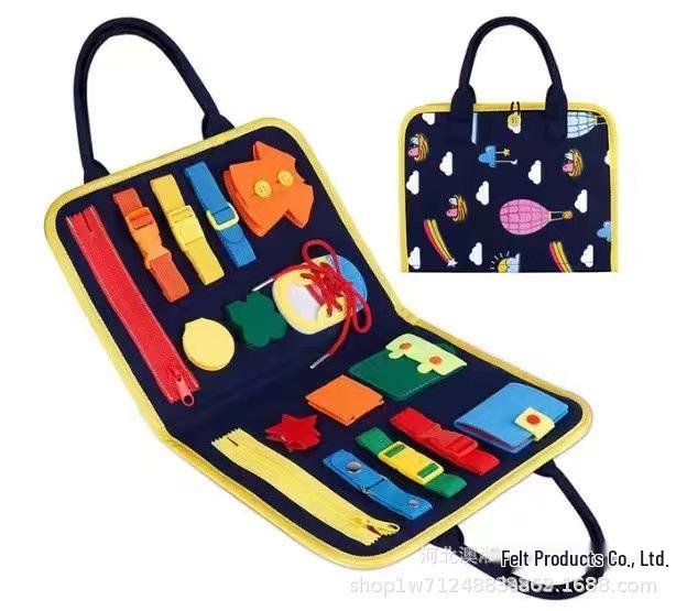 Montessori Toddler Felt Busy Board - Early Education Puzzle & Learning Tool