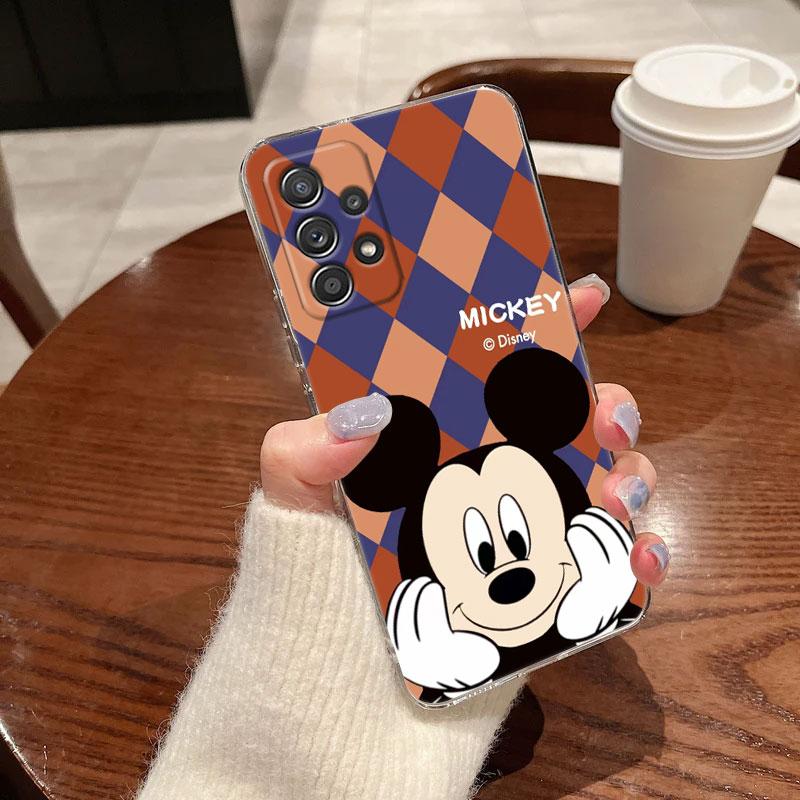 Clear Case For Samsung Galaxy A57 A37 A56 5G A36 Cases A55 A54 A35 A26 A07 A17 A16 A06 A34 A15 Cover Disney Mickey Minnie Mouse