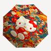 1pc Hello Kitty Festival Gift Umbrella - Automatic Opening/Closing Umbrella with Foldable Design and Iron Frame for Outdoor Use.K088