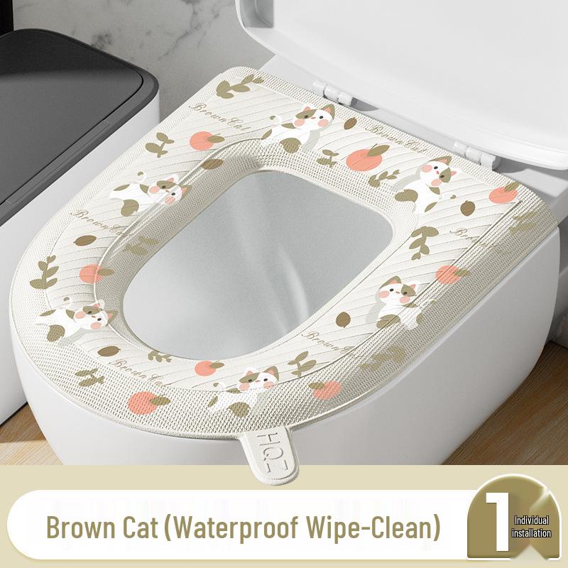High-Foam EVA Waterproof Washable Toilet Seat Cover - Universal for All Seasons
