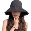 XUEXIMAN New Sun Protection Hat for Women, Summer Black Gel UV-Resistant Bowler Fisherman Hat with Wide Brim for Face And Sun Protectio
