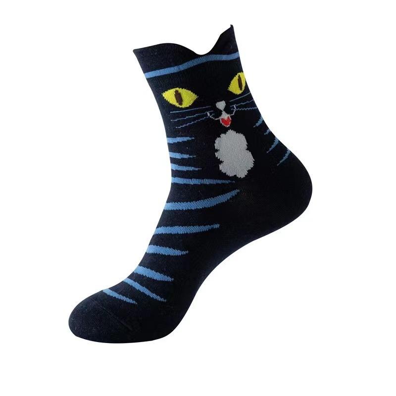 4 Pair Women Students Funny Socks Cute Cartoon Fun Funky Cat Warm Ladies Sock