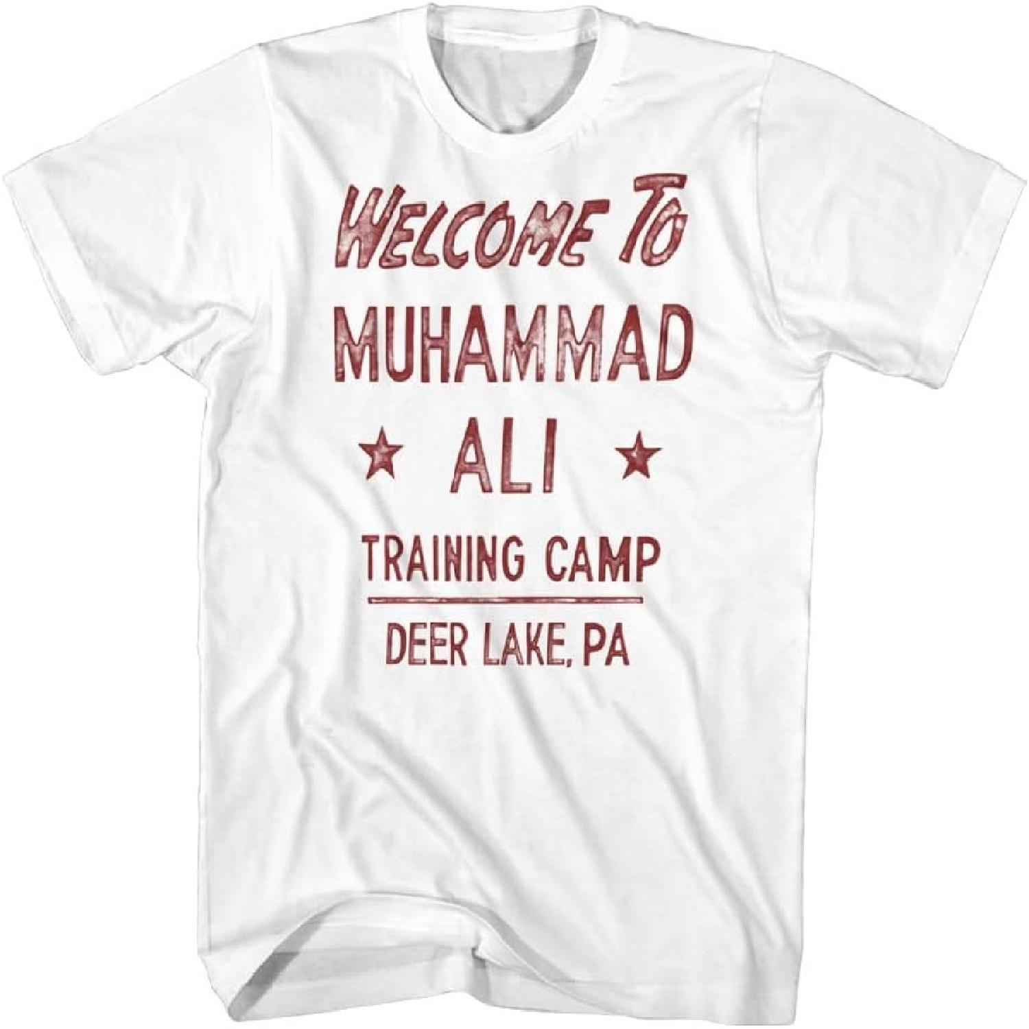 Muhammad Ali Training Camp Front & Back Print Mens White Short Sleeve Boxing Vintage Style Graphic Tees XXXXXL белый