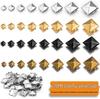Gold Pyramid Square Claw Nails for Clothing, Bags, Boxes, Leather, Shoes, and Hats - Sizes 4-15mm