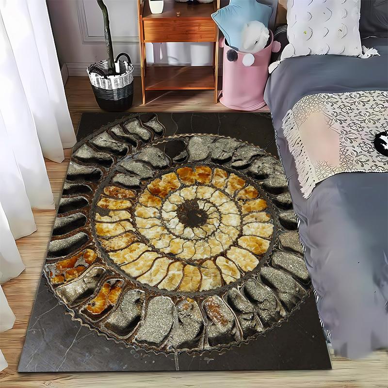

Spiral Fossil Carpet, Unique Retro Decor Style Suitable for use as an anti-slip game mat for living room and bedroom sofas 40x60cm( 15x23in )