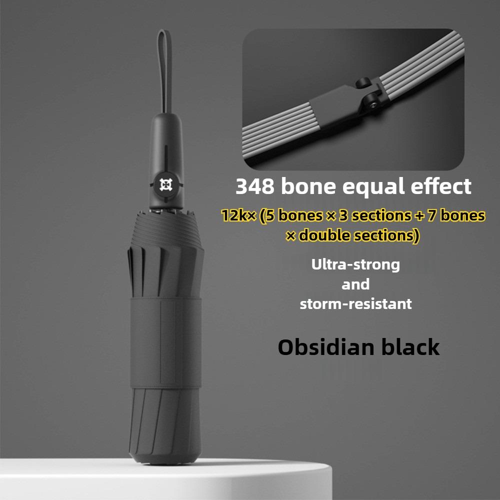 

1шт348 костей полностью автоматический зонт, двойного назначения для дождя и дождя, увеличенная поверхность зонта, ветроустойчивые спицы зонта Aluminum&12K