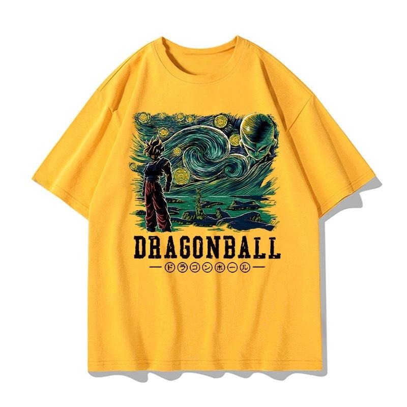 

Adult and Childrens American Retro Style Dragon Ball Starry Night Cotton TShirt Couple and ParentChild Matching Outfit S
