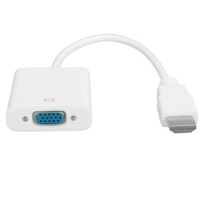 Kabel Konwerter Adapter Interfejsu Multimedialnego HD na VGA dla Komputera Laptopa Monitora ProjektoraBiały