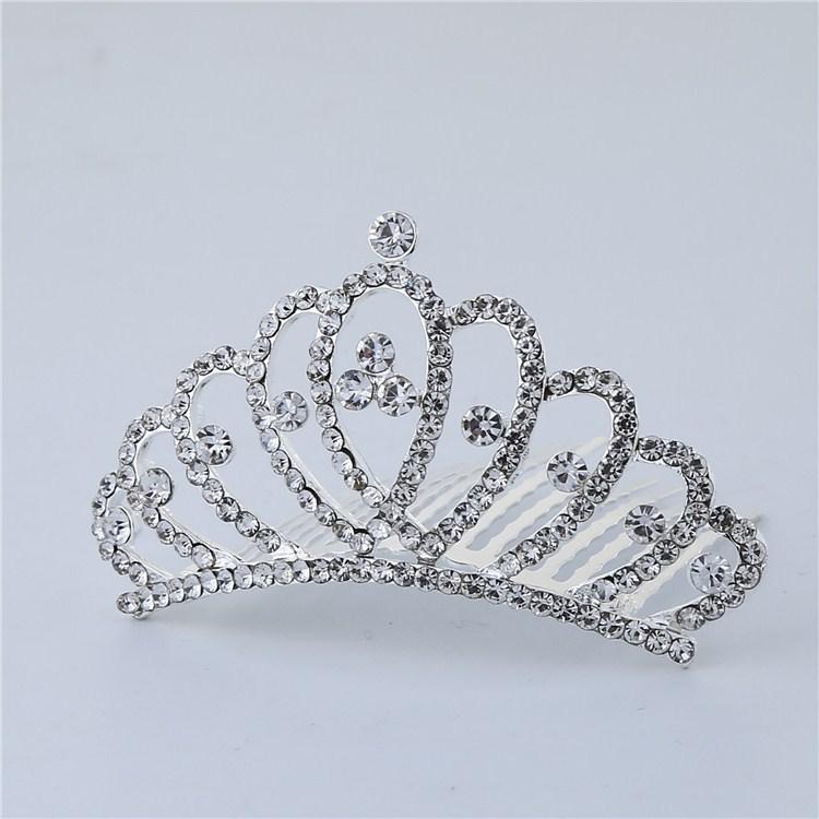 Crystal Crown Headdress Children Birthday Gift The Princess Performance Comb Hair Accessories Hairpin Wedding Party Bridal