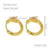 European & American Fashion Luxury Zirconia Water Drop Titanium Steel Hoop Earrings for Women