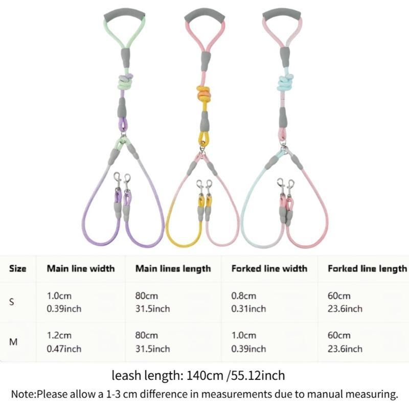 1Pc Dog Leash Walk Dog Leash Medium Double Dog Leash Double Lead One To Two Leads with Pet Supplies Dog Accessories