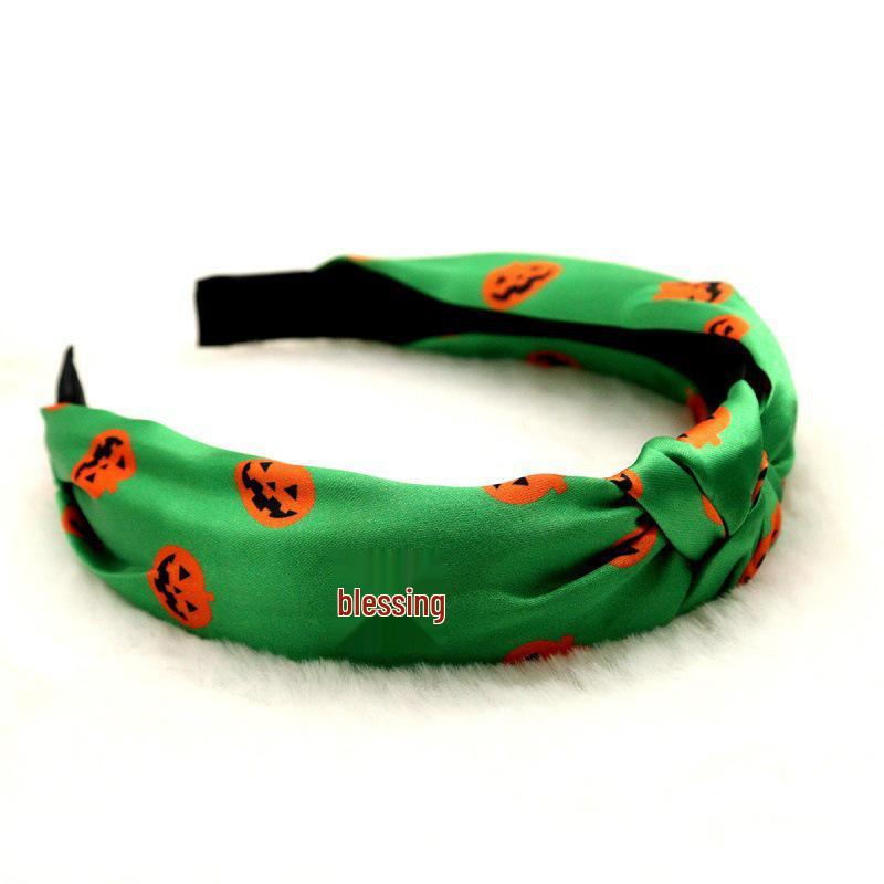 Halloween Pumpkin Knotted Headband - Festive Fashion Fabric Headwear