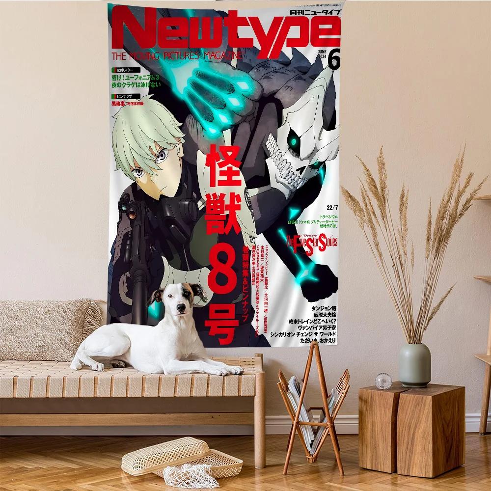 Anime Kaiju No 8 Tapestry Art Printing Japanese Wall Tapestry Anime Wall Hanging Home Decor