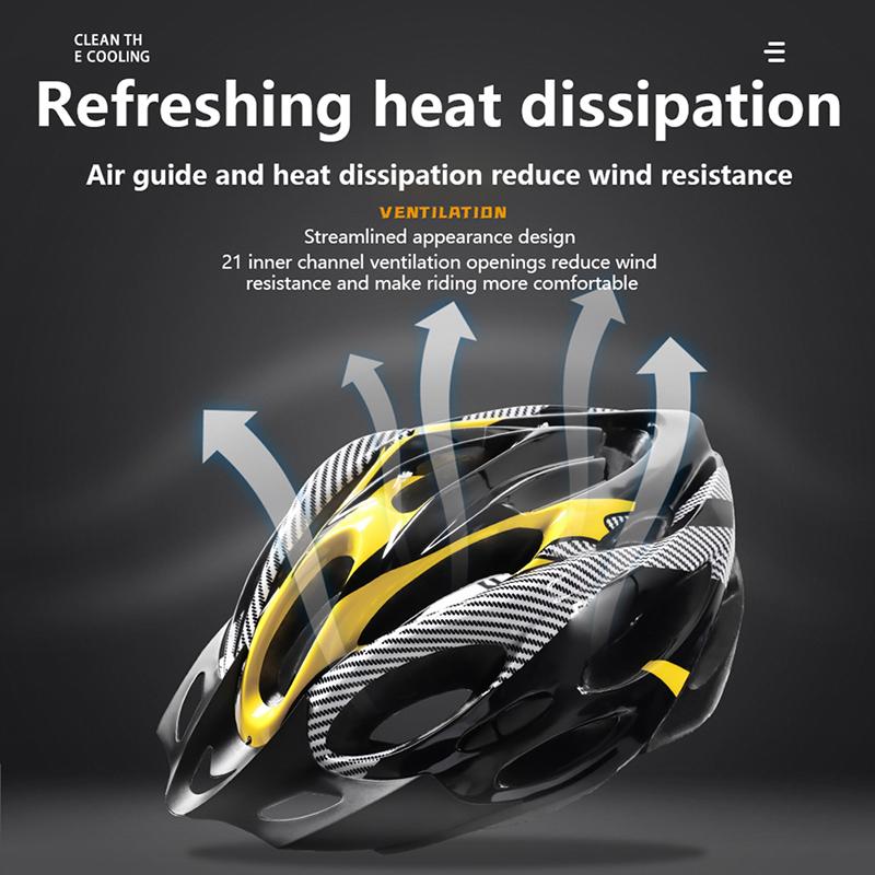 Integrierter Fahrradhelm für Damen und Herren, Fahrradhelm, Rennrad- und MTB-Sport, leicht, aerodynamisch, bequem, Sicherheitshelm fürs Fahren