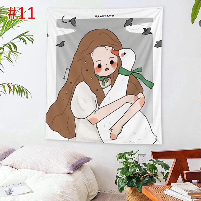 Гобелен Гостиная Спальня Стена Милая Девушка Эстетический Декор Фон Ткань 100x75cm — фото 8