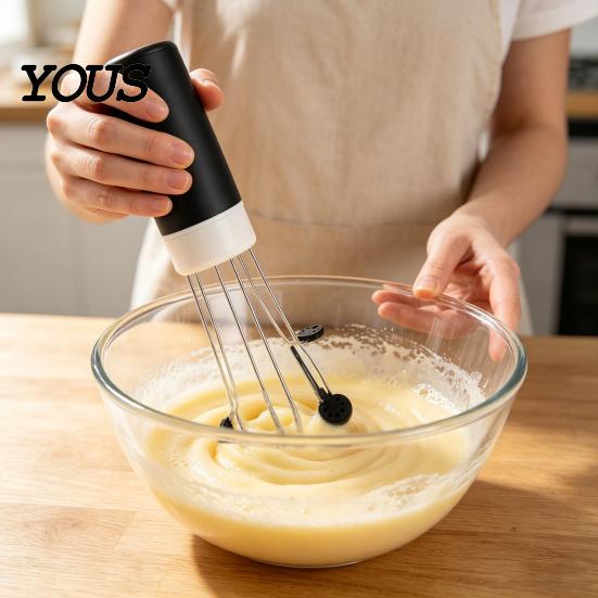Cooking Helper for Mothers Automatic Hands Free Kitchen Mixer, 3 Speed Settings Battery Operated Accessory Gadget, Triangular Stable Base Cordless