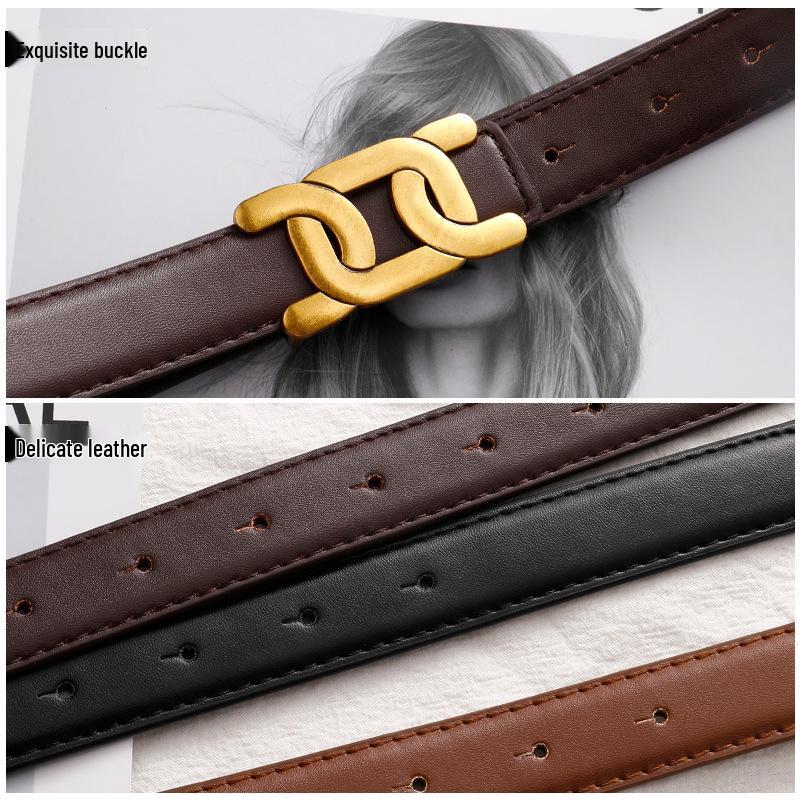 2024 Women's Versatile Black Waist-Cinching Korean Style Fashion Belt